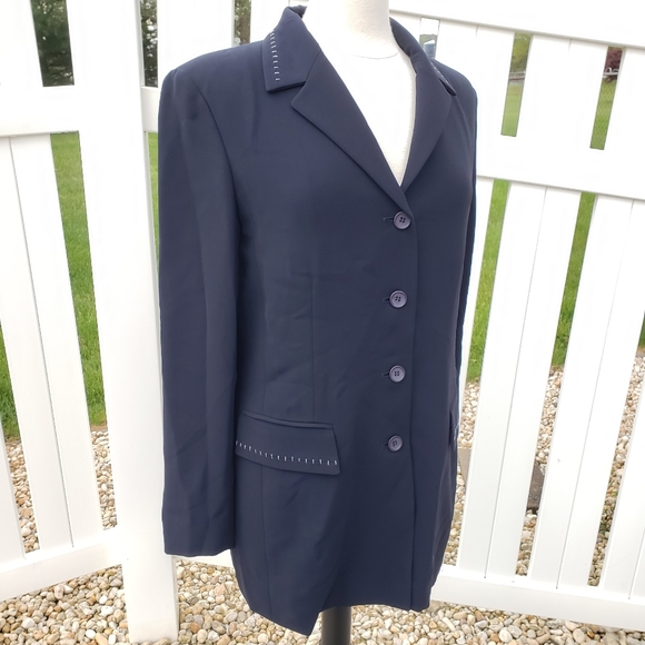 Dana Buchman Jackets & Blazers - Dana Buchman Oversized Boyfriend Blazer Navy Blue